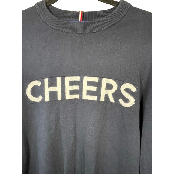 VTG Tommy Hilfiger Mens‎ Tommy Jeans Navy Cheers Pullover Sweater Size M - Picture 5 of 10
